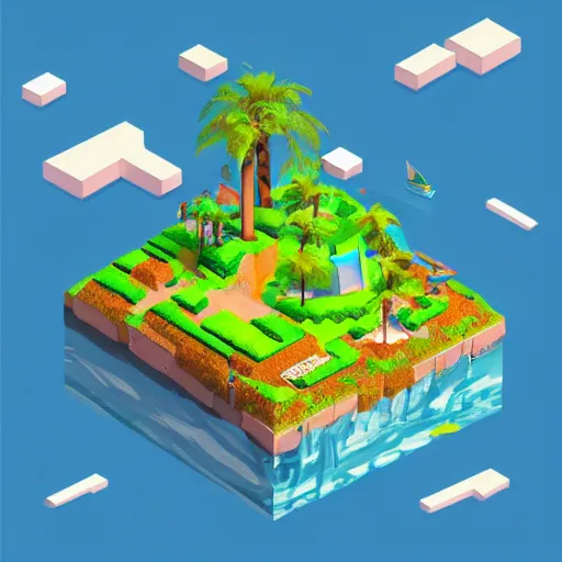 Prompt: isometric island in the sky, isometric invironment, 3d art, amazing detail, artstation