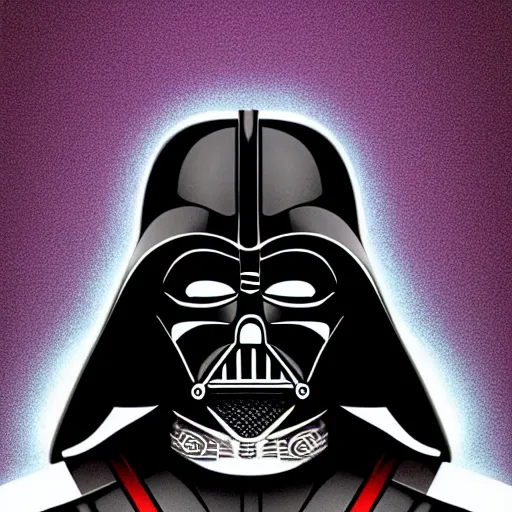 Image similar to portrait of darth vader, highly detailed, centered, solid color background, digital painting