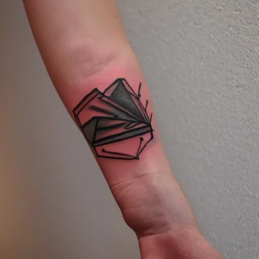 Prompt: handpoke tattoo of a abstract shape, stick poke, lineart