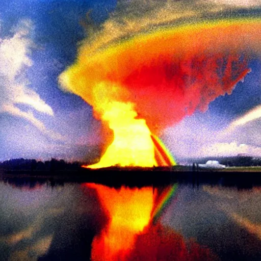 Image similar to rainbow nuclear explosion