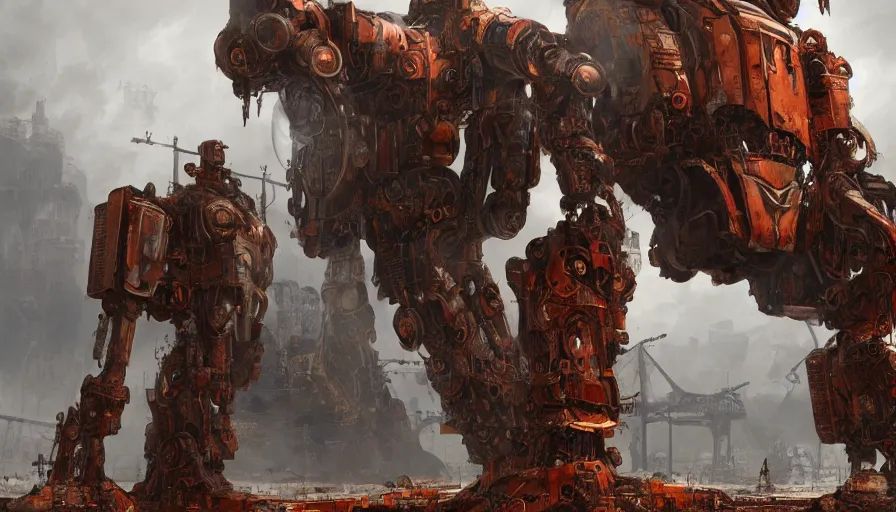Prompt: Rusted giant robot abandoned in a shed for centuries, hyperdetailed, artstation, cgsociety, 8k