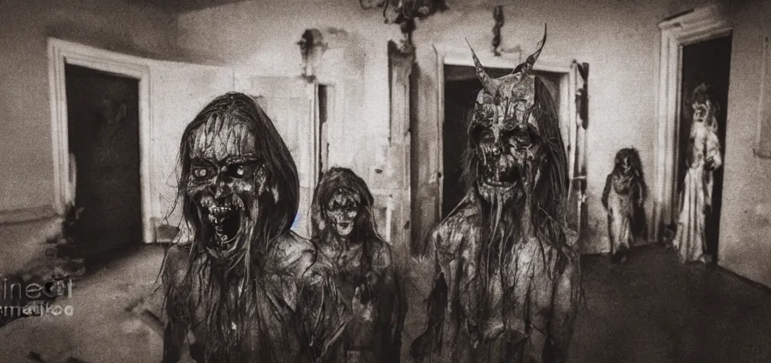 Prompt: demons photograph caught in a house