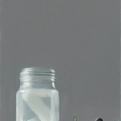 Image similar to White sticky goo in a jar, Greg Rutkowski