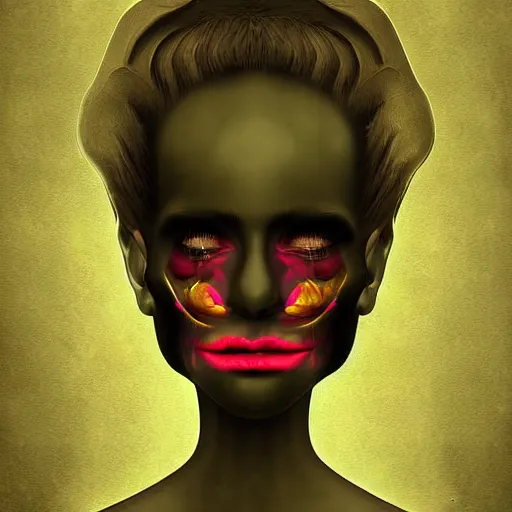 Image similar to Personification of evil, digital art