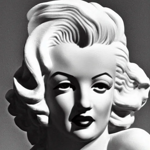Prompt: Greek statue of Marilyn Monroe