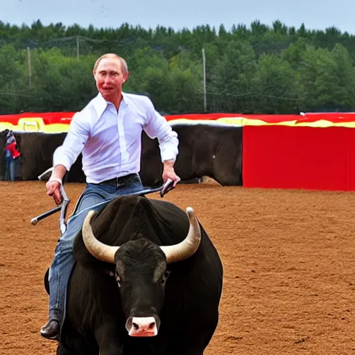 Image similar to vladimir putin riding a bull