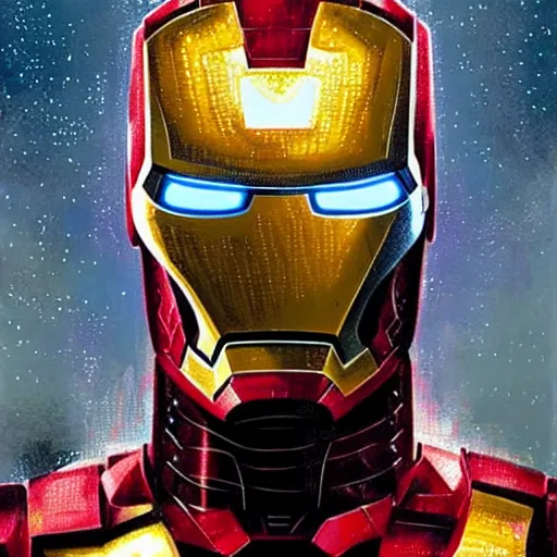 Prompt: mosaic portrait of iron man with robot ears by greg rutkowski, 4k, intricate details, fire in the background