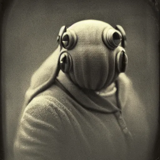 Prompt: tardigrade!!! daguerreotype portrait photograph. inspired by gerard grom and ansel adams and zdzislaw beksinski. highly detailed. old timey.