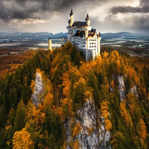 Prompt: ((Neuschwanstein)) in a !!! post-apocalyptic!!! landscape, cinematic, atmospheric, highly detailed, HDRI, 8k octane render, hyper realistic