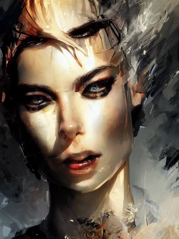 Prompt: digital illustration of a girl with eyes that burn like cigarettes wearing a short skirt and a long jacket with fingernails that shine like justice, dramatic lighting, photorealistic, extreme detail, 4 k, colorful, artgerm and craig mullins