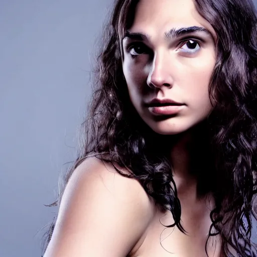 Image similar to a masterpiece portrait photo of a beautiful young woman who looks like an vulkan gal gadot, symmetrical face