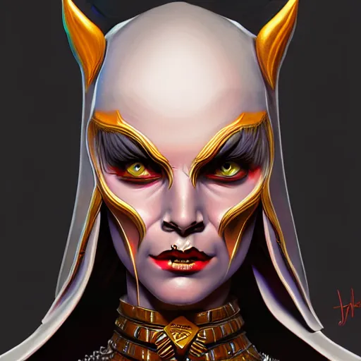 Image similar to evil high priestess, highly detailed, digital painting, artstation, concept art, smooth, sharp focus, illustration