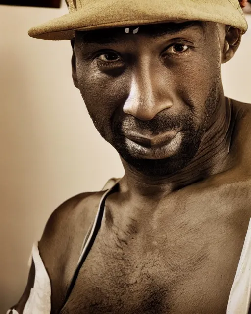 Prompt: portrait of kobe bryant, peaceful, old and wrinkled, photography by steve mccurry, detailed, trending on artstation