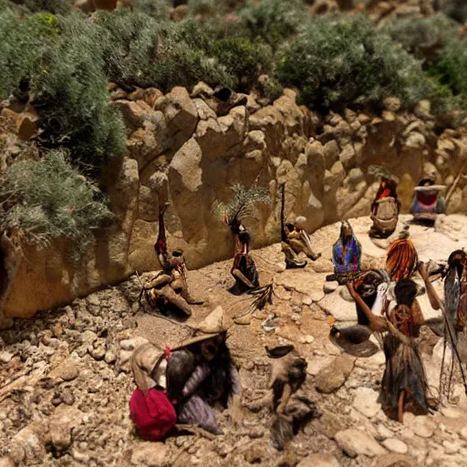 Prompt: A diorama Of the Tarahumara in the mountains of northern Mexico