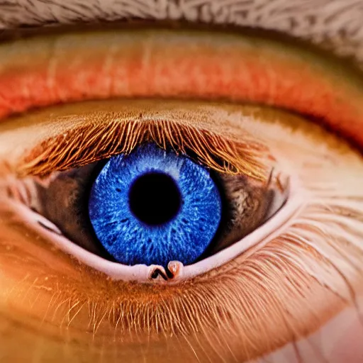 Prompt: a photo of an eye with three iris