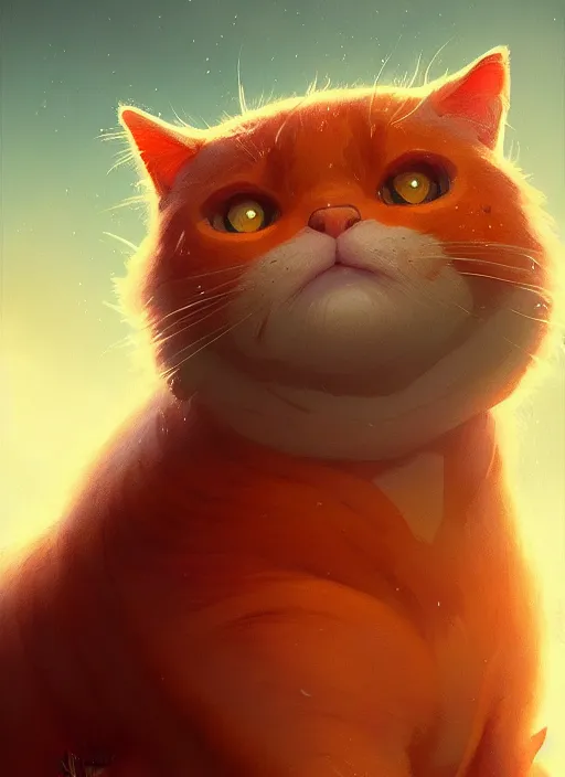 Prompt: highly detailed portrait of fat orange cat, stephen bliss, unreal engine, fantasy art by greg rutkowski, loish, rhads, ferdinand knab, makoto shinkai and lois van baarle, ilya kuvshinov, rossdraws, tom bagshaw, global illumination, radiant light, detailed and intricate environment