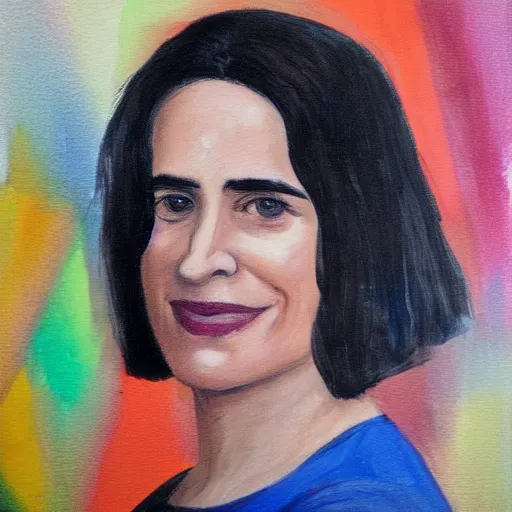 Prompt: portrait of ayelet shaked, rich colors, sharp focus