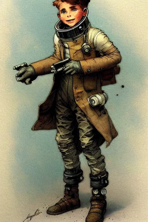 Image similar to ( ( ( ( ( 2 0 5 0 s retro future 1 0 year old boy super scientest in space pirate mechanics costume full portrait. muted colors. ) ) ) ) ) by jean baptiste monge, dynamic!!!!!!!!!!!!!!!!!!!!!!!!!!!!!!