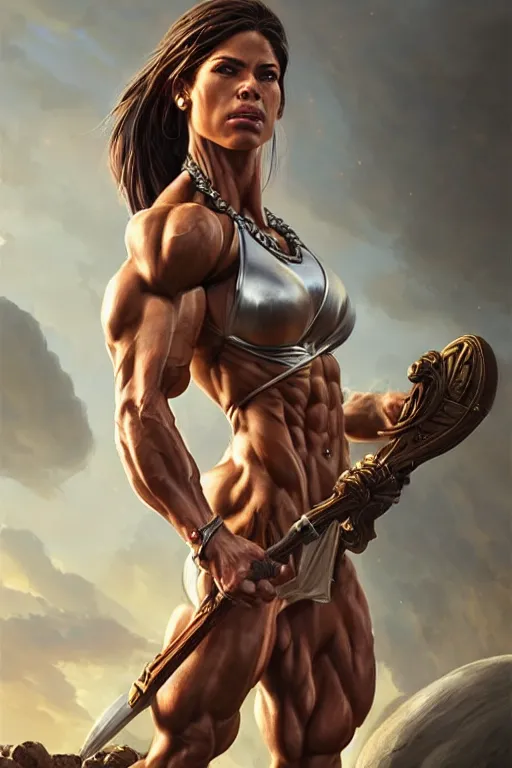 Prompt: goddess of war, accurate anatomy, Michelle Lewin body, only two hands, highly detailed, digital painting, artstation, concept art, smooth, sharp focus, illustration, Unreal Engine 5, 8K, art by artgerm and greg rutkowski and edgar maxence
