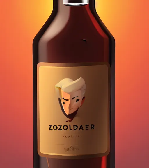 Image similar to face icon stylized minimalist bottle!! zoolnader whiskey!, loftis, cory behance hd by jesper ejsing, by rhads, makoto shinkai and lois van baarle, ilya kuvshinov, rossdraws global illumination