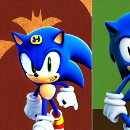 Image similar to sonic with batman head