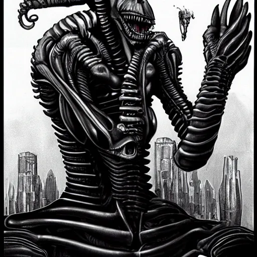 Image similar to giger become a xenomorph