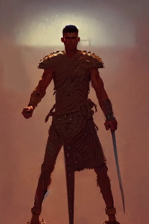 Image similar to warrior, male, character design, painting by jean giraud, greg rutkowski