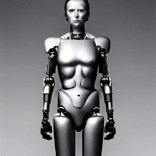 Image similar to a robot woman photographed by annie leibovitz