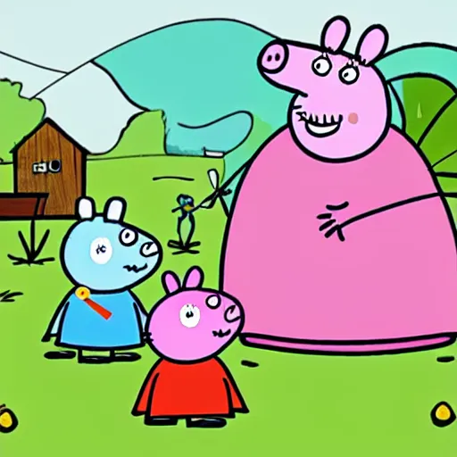 Image similar to Peppa Pig as a guest star in the Moomins