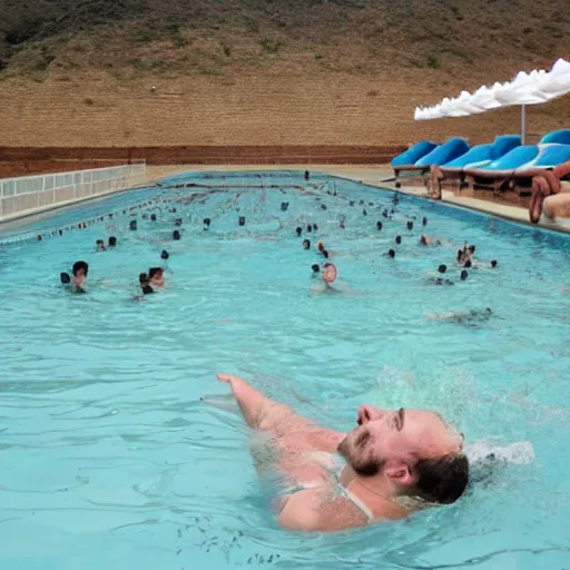 Image similar to achilles in a swimming pool in peru, photo