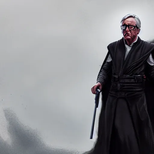 Image similar to Jean-Claude Juncker as a sith lord, post-apocalyptic, Stockholm, wlop, artstation