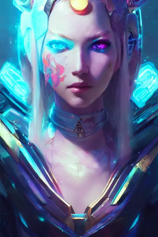 Prompt: lux from league of legends, cyberpunk futuristic neon. decorated with traditional japanese ornaments by ismail inceoglu dragan bibin hans thoma greg rutkowski alexandros pyromallis nekro rene maritte illustrated, perfect face, fine details, realistic shaded, fine - face, pretty face