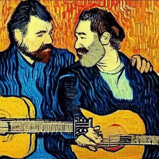 Prompt: John Prine in the style of Van Gogh