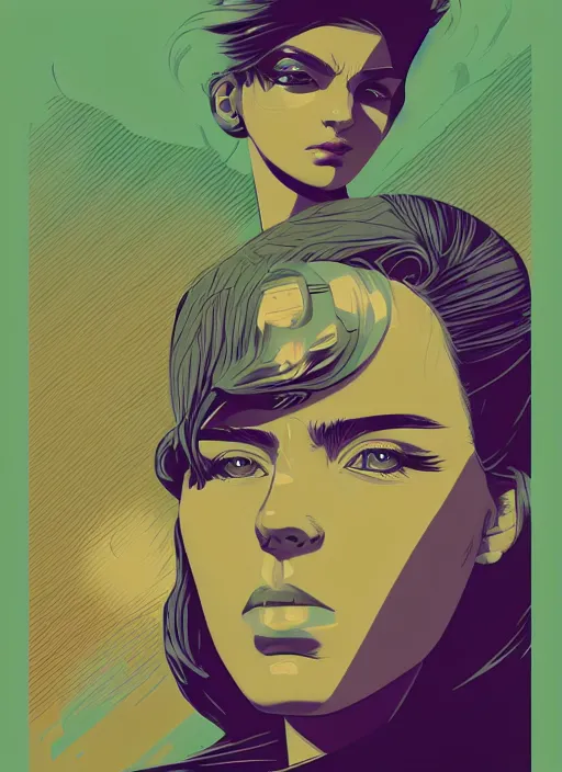 Image similar to female portrait by petros afshar, tom whalen, laurie greasley, vaporwave