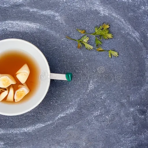 Prompt: a cup of fish tea, stock photo, food photography