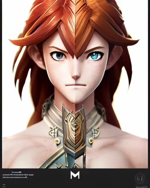 Image similar to azctec warrior, katherine mcnamara, detailed perfect face, exquisite details, fire magic, mid view, design on a white background, by studio muti, greg rutkowski makoto shinkai takashi takeuchi studio ghibli