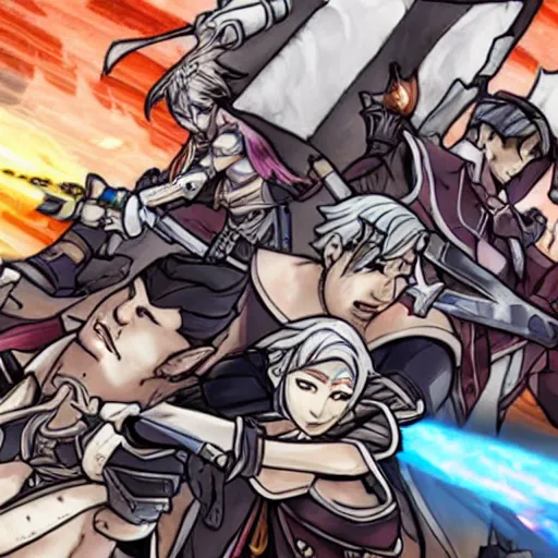 Prompt: fire emblem and borderlands 2 mashup