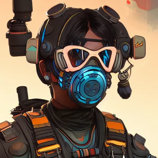 Prompt: caustic from apex legends, digital art, character design, masterpiece