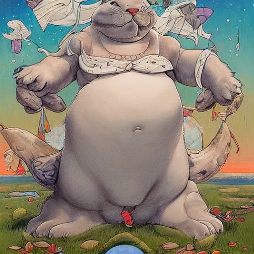 Image similar to beautiful epic painting of Big Chungus, by james jean