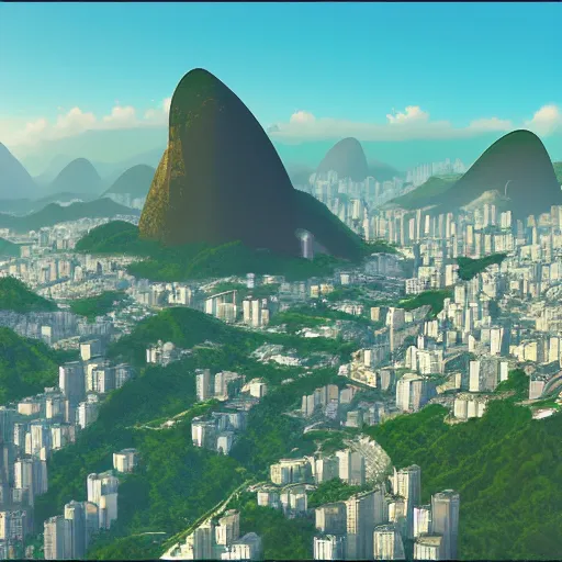 Prompt: beautiful Rio de Janeiro anime by makoto shinkai, very coherent symmetrical artwork high detail 8k