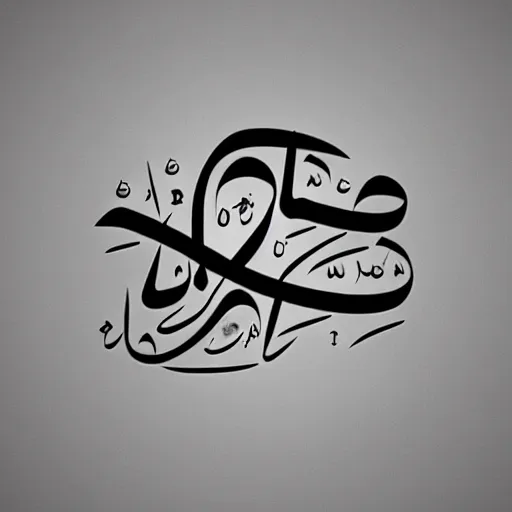 Image similar to arabic calligraphy of hearing loop logo, black on white background