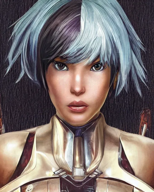 Image similar to weta disney pixar movie still portrait photo of motoko kusanagi the major ghost in the shell : : as cyborg woman by pixar : : by weta, wlop, ilya kuvshinov, rossdraws, artgerm, marvel, maxim cover, latex, octane render, sweaty, iridescent, bright morning, anime, liosh, mucha : :