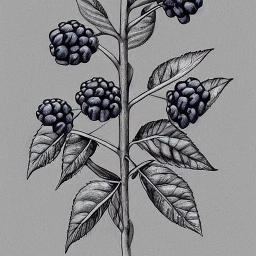 Image similar to botanical drawing of blueberry bush. Detailed art. Color. Rustic. Nordic. Trending on artstation. Detailed. Shrub. Nature. Artistic.