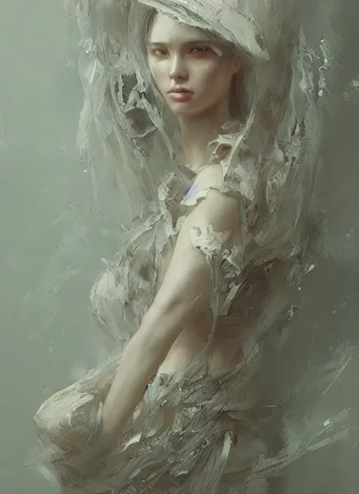 Image similar to portrait of beautiful woman, intricate, elegant, highly detailed, digital photography, art by artgerm ruan jia and greg rutkowski