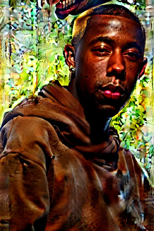 Image similar to tyler the creator by gaston bussiere bayard wu, greg rutkowski, giger, maxim verehin