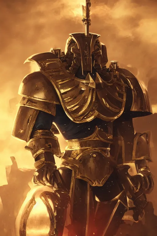 Image similar to armor portrait heros warhammer 4 0 k horus heresy fanart - the primarchs emperor by johannes helgeson animated with vfx concept artist & illustrator global illumination ray tracing hdr fanart arstation zbrush central hardmesh 8 k octane renderer comics stylized