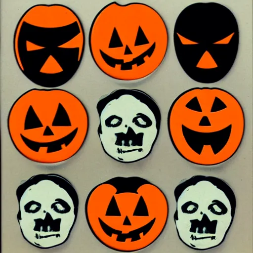 Prompt: vintage 1 9 8 0 s halloween stickers