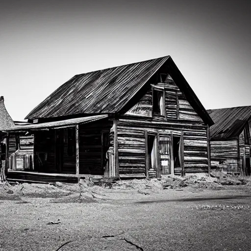 Image similar to a deserted old west ghost town, photorealistic, 4 k