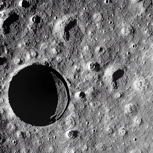 Prompt: a mining hole on the moon
