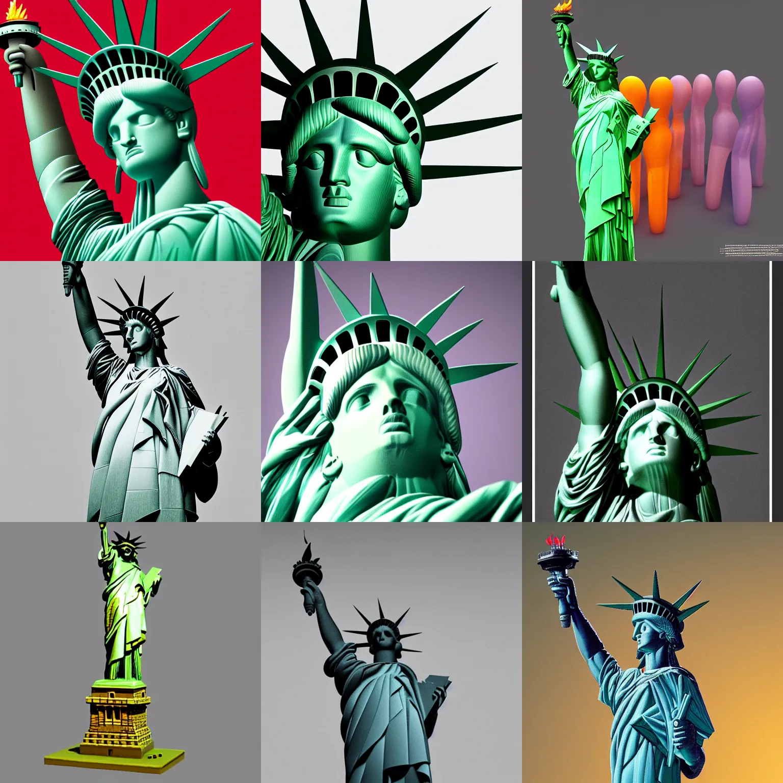Prompt: the statue of liberty make of jelly beans, 3 d render, photorealistic, studio lighting, trending on artstation